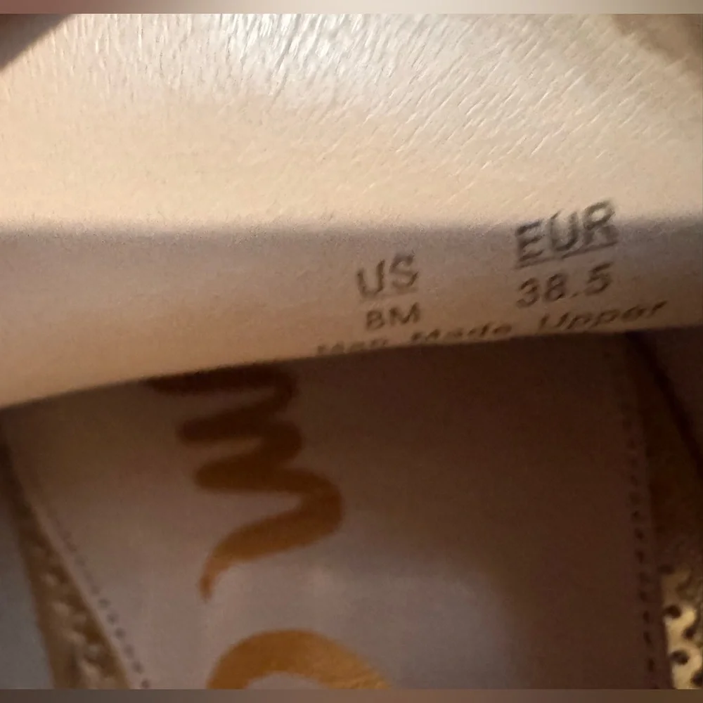 Gold Glitter Slip-On Mule Loafer 8M - Picture 3 of 6